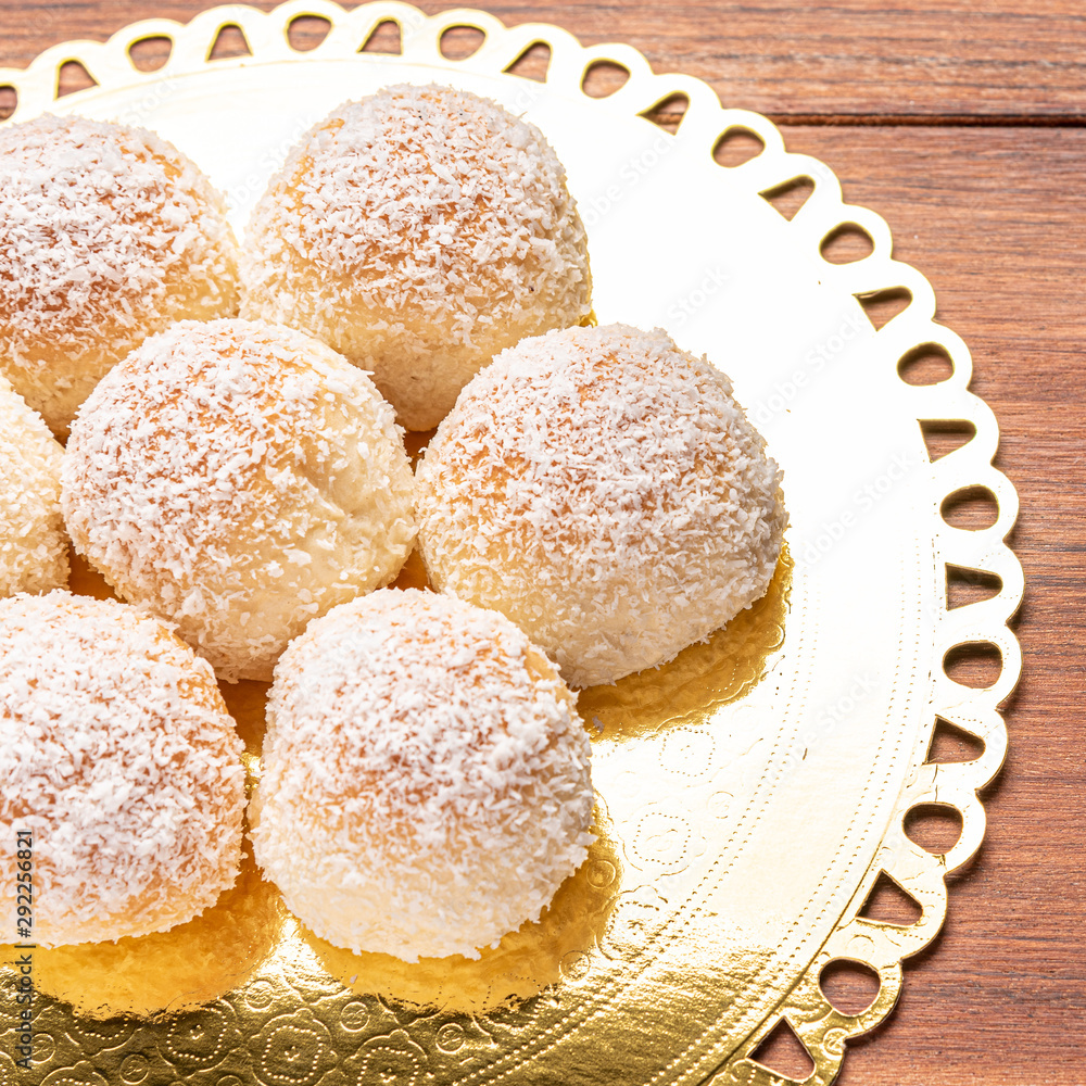 Sonho de Padaria, also known as  Berliner donut, filled with baker's cream. Brazilian bakery dream