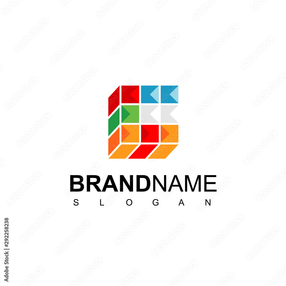 Puzzle Cube Logo Design Template, Education Toys Symbol Puzzle Cube Logo Design Template, Education Toys Symbol