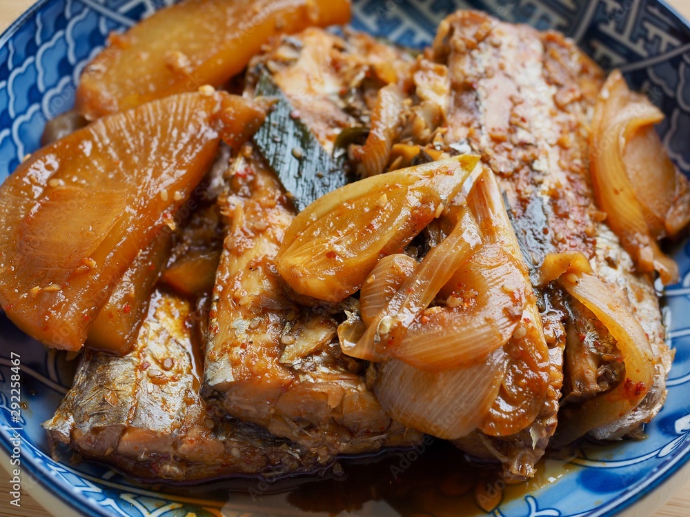 Korean food Stewed Cutlassfish soy sauce Korean food Stewed Cutlassfish soy sauce