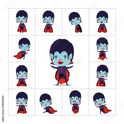 group of little boys with dracula costumes