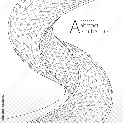 3D illustration architecture modern urban geometric perspective abstract background design.
