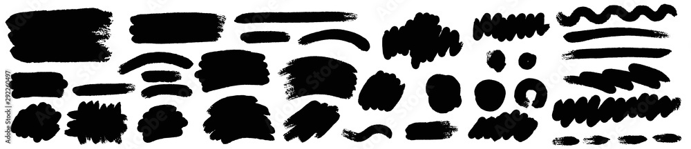 Fototapeta premium Brush paint vector set