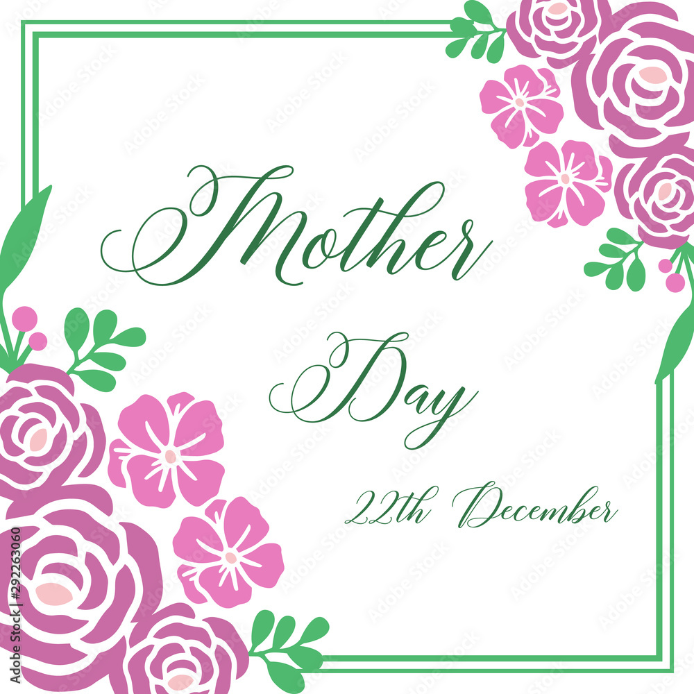 Bright purple wreath frame background, for decor greeting card mother day. Vector Bright purple wreath frame background, for decor greeting card mother day. Vector