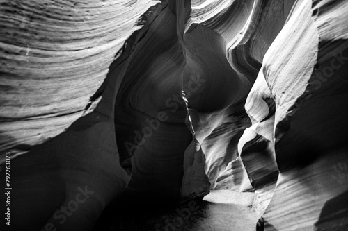 Slot canyon in Black and White