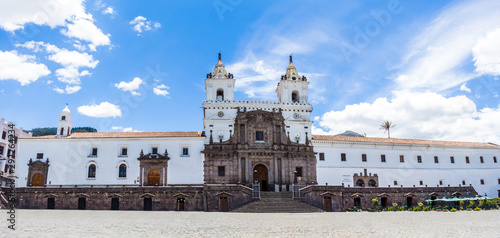 Church and Square of San Francisco located in the historic center of Quito capital of Ecuador