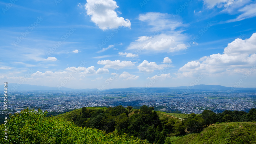 若草山からの眺望　奈良市街　山頂