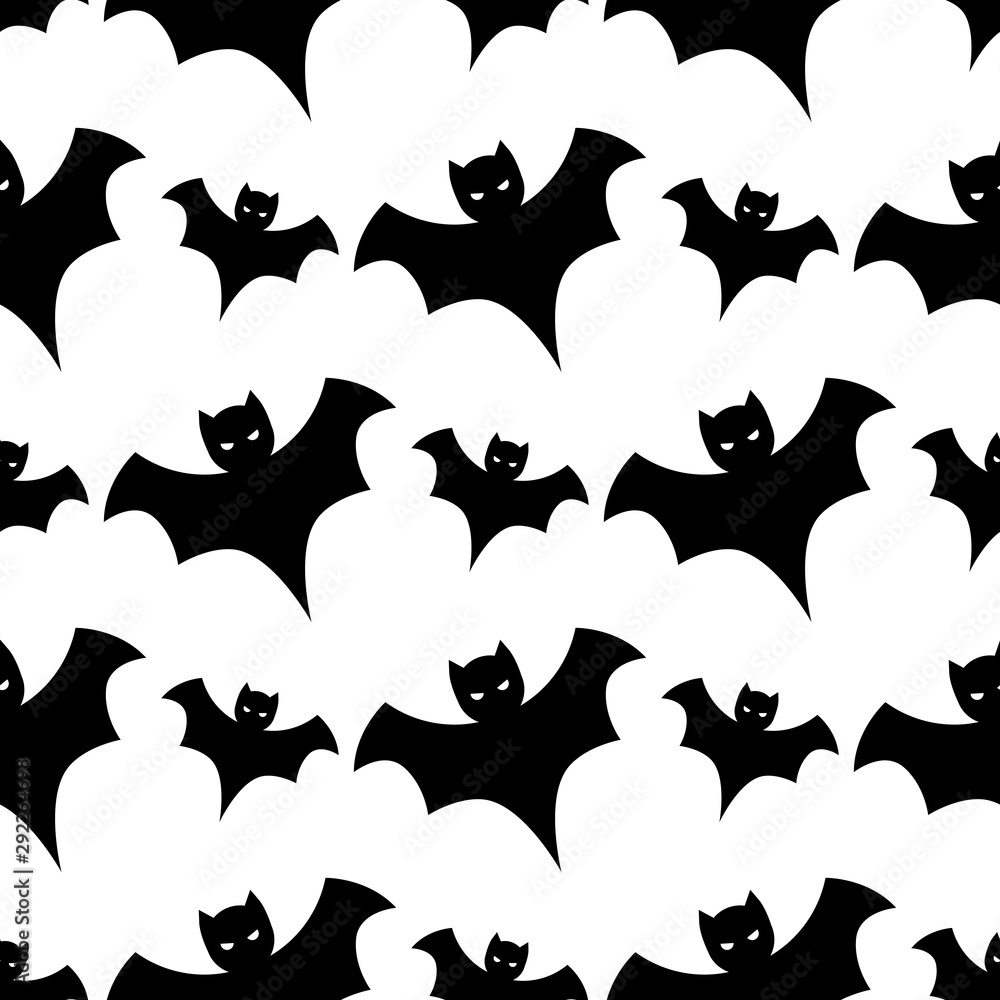 Bats vector seamless background. Halloween pattern.