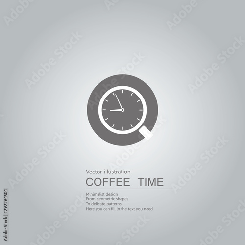Coffee time is up. Isolated on grey background.