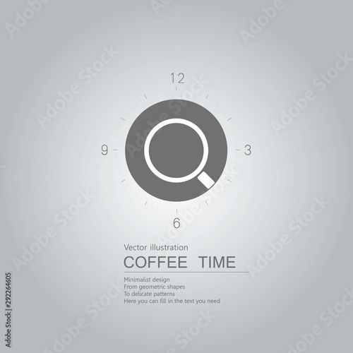 Coffee time is up. Isolated on grey background.