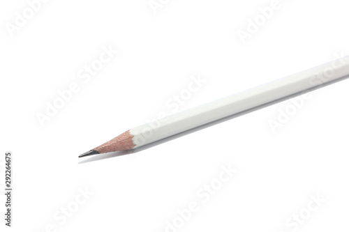 isolated white pencil with white background.