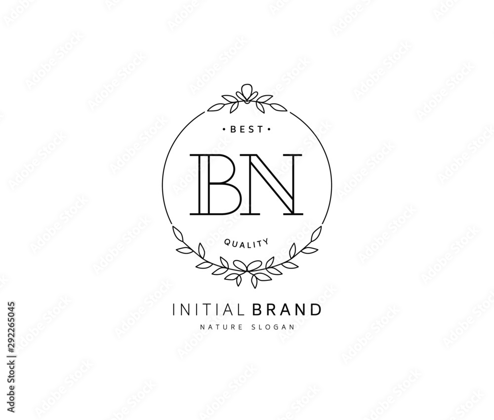 B N BN Beauty vector initial logo, handwriting logo of initial signature, wedding, fashion, jewerly, boutique, floral and botanical with creative template for any company or business. B N BN Beauty vector initial logo, handwriting logo of initial signature, wedding, fashion, jewerly, boutique, floral and botanical with creative template for any company or business.