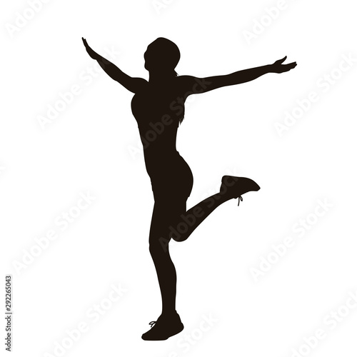 Women Are Doing Fitness Training Silhouette
