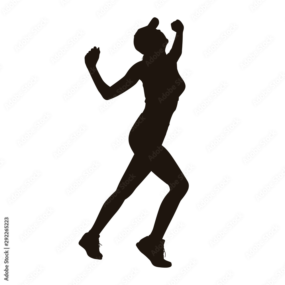 Women Are Doing Fitness Training Silhouette