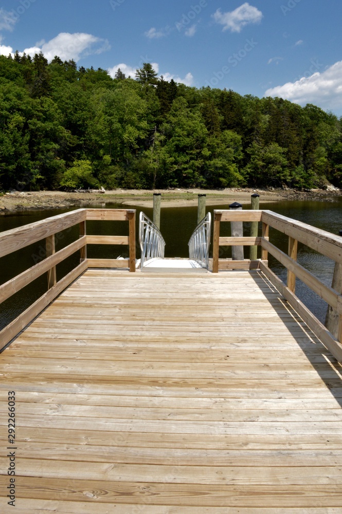 Pier in maine, contrast in colors and texture