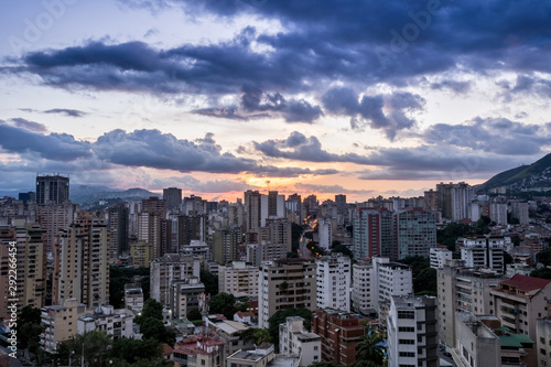 View of Caracas city from west side during a sunset. Venezuela © DOUGLAS