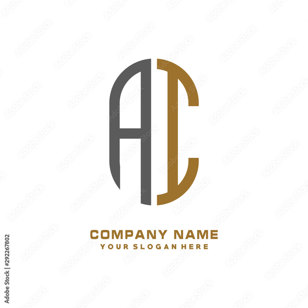 Obraz premium AI minimalist letters, with black and gold, white, black background logos