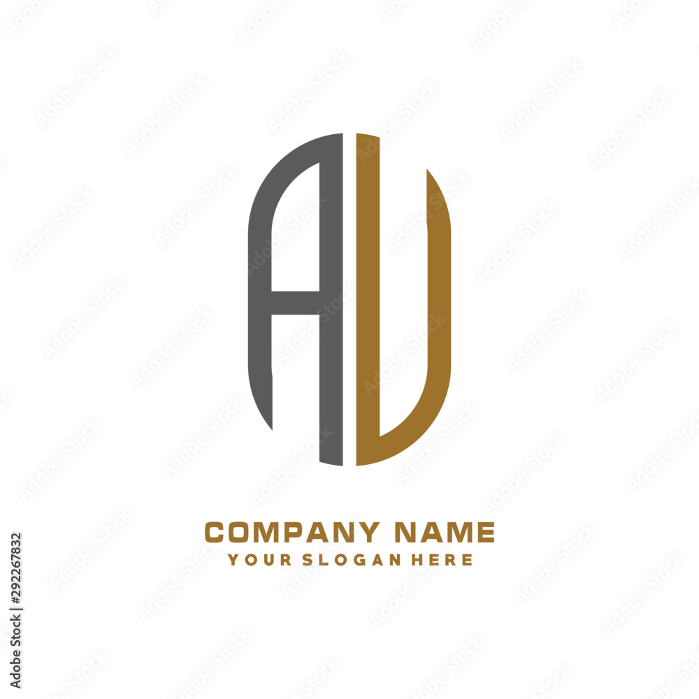 AU minimalist letters, with black and gold, white, black background logos AU minimalist letters, with black and gold, white, black background logos
