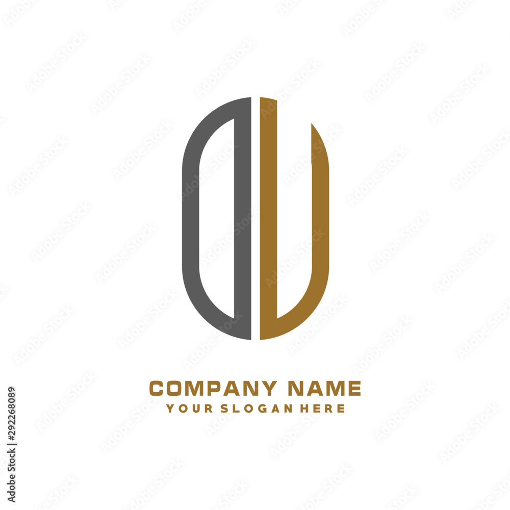DU minimalist letters, with black and gold, white, black background logos DU minimalist letters, with black and gold, white, black background logos