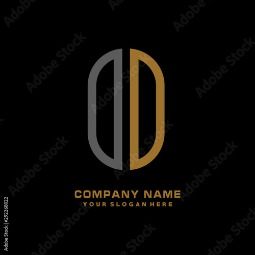 DD minimalist letters  with black and gold  white  black background logos