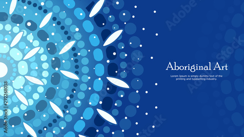 Aboriginal dot art vector banner with text.