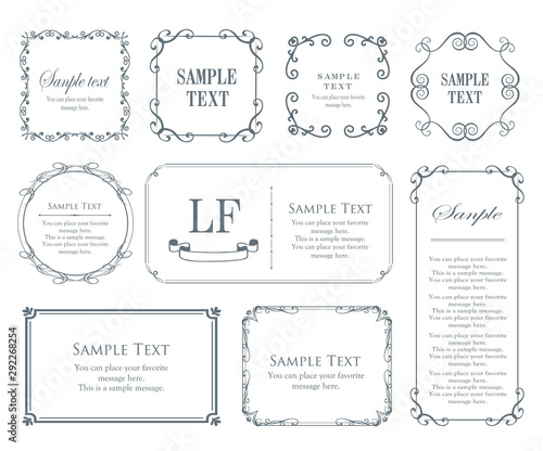 高級感のあるフレームデザイン、カリグラフィー素材、ラグジュアリー、テンプレート、【コピースペース】