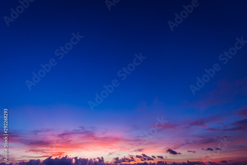 Evening sky with colorful sunlight dusk sky