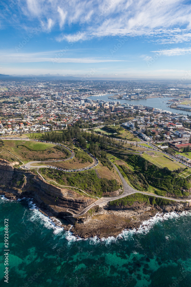 Fototapeta premium Newcastle aerial view King Edward Park