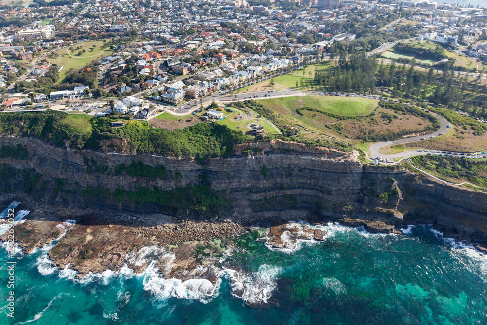 Cliff aerial view - Newcastle NSW Australia
