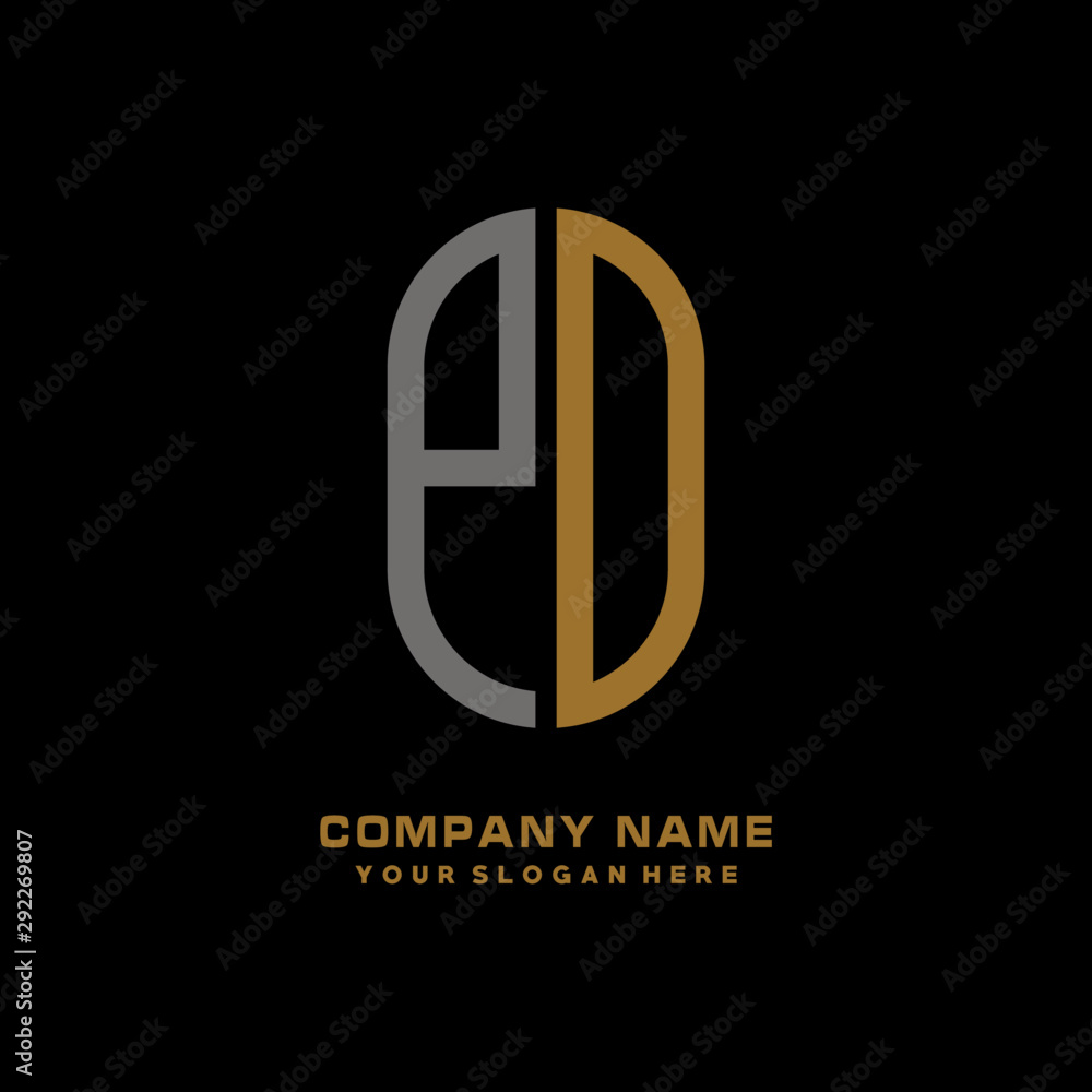 PD minimalist letters, with gray and gold, white, black background logos PD minimalist letters, with gray and gold, white, black background logos