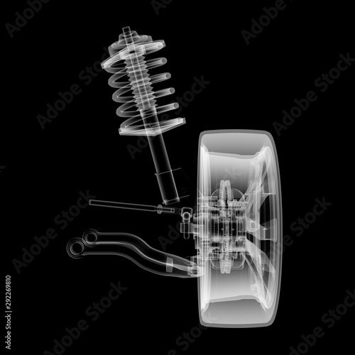 X-ray Car suspension and brake disk photo