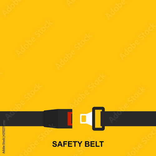 Seat Belt vector icon isolated on yellow background.