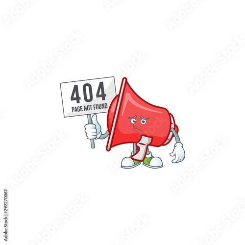Pouting with bring board red loudspeaker cartoon character with mascot