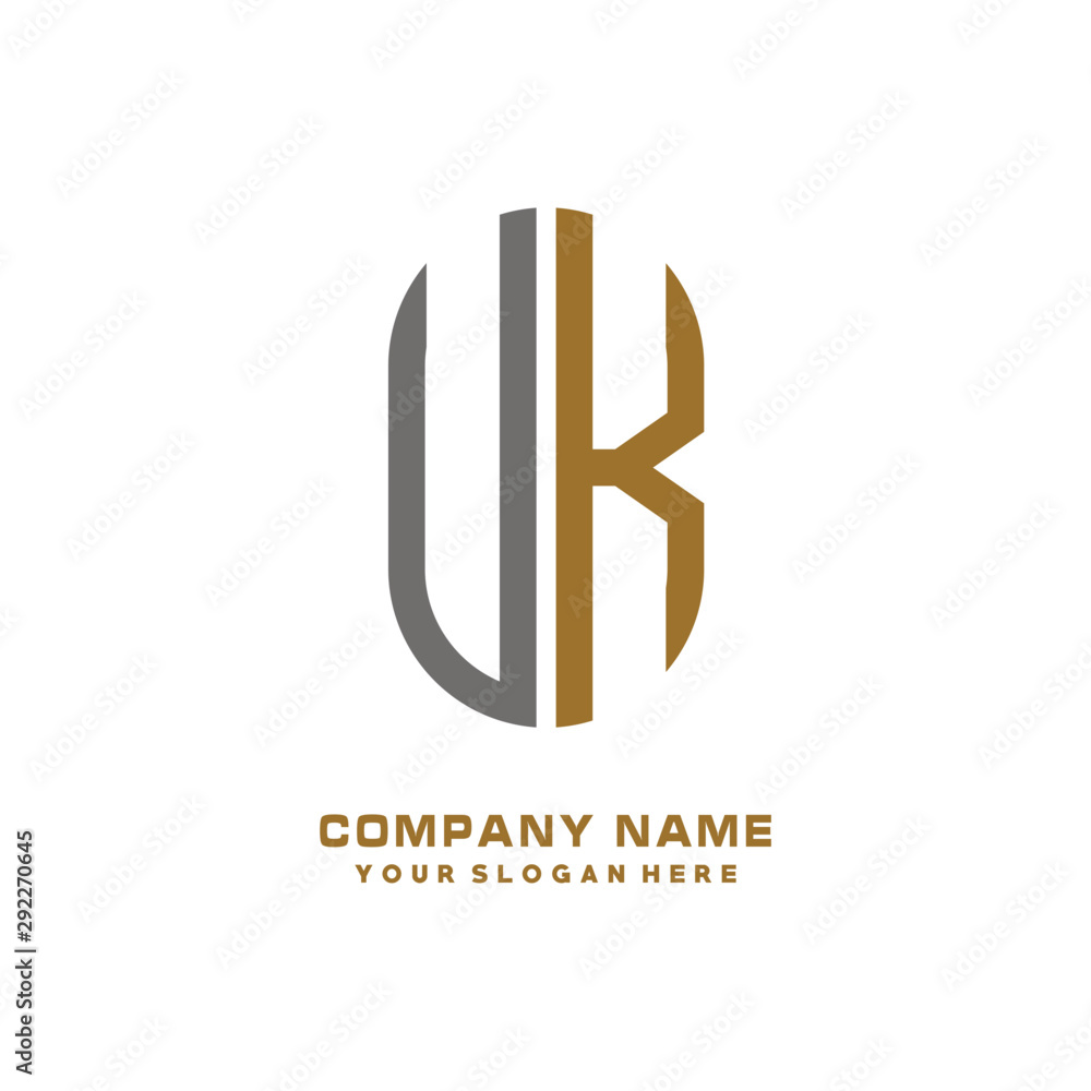 UK minimalist letters, with gray and gold, white and black background logos UK minimalist letters, with gray and gold, white and black background logos