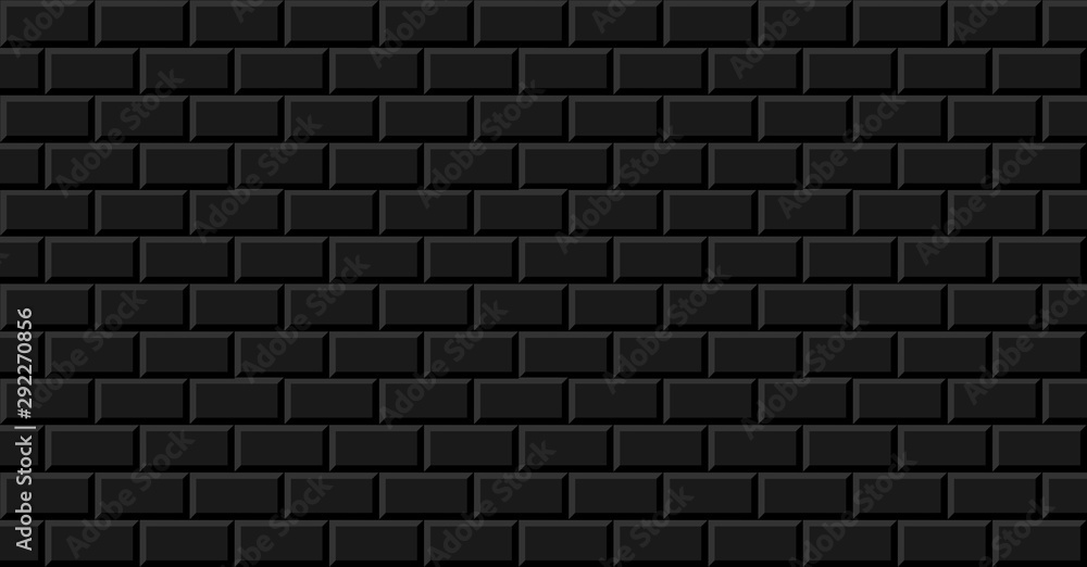 black brick wall texture dark background vector illustration
