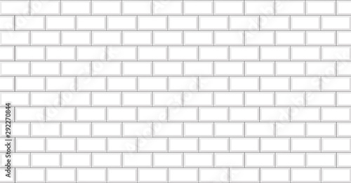 White brick wall texture background vector illustration