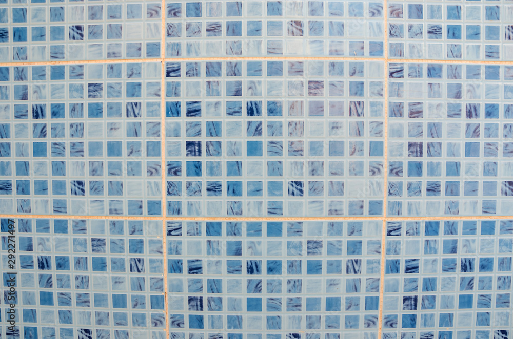 Fototapeta premium blue tile for background. Part of the wall.