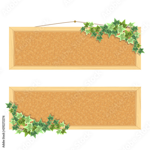 葉で装飾したコルクボード イラスト Stock ベクター Adobe Stock