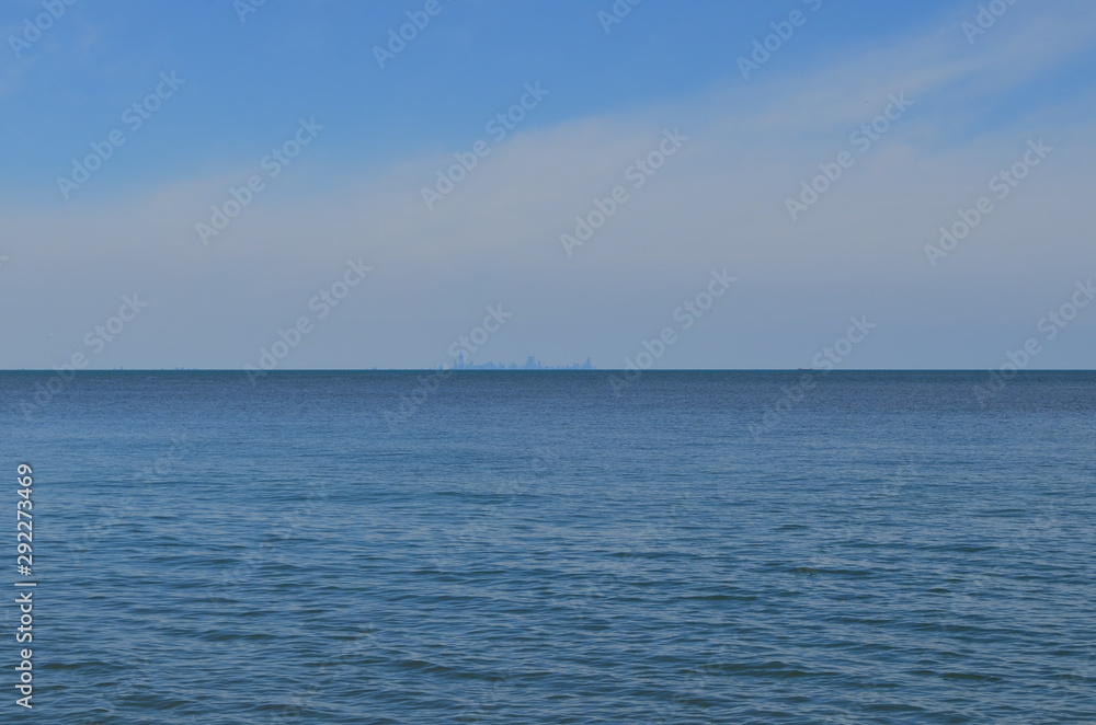 Summer in Indiana: Chicago Skyline Across Lake Michigan