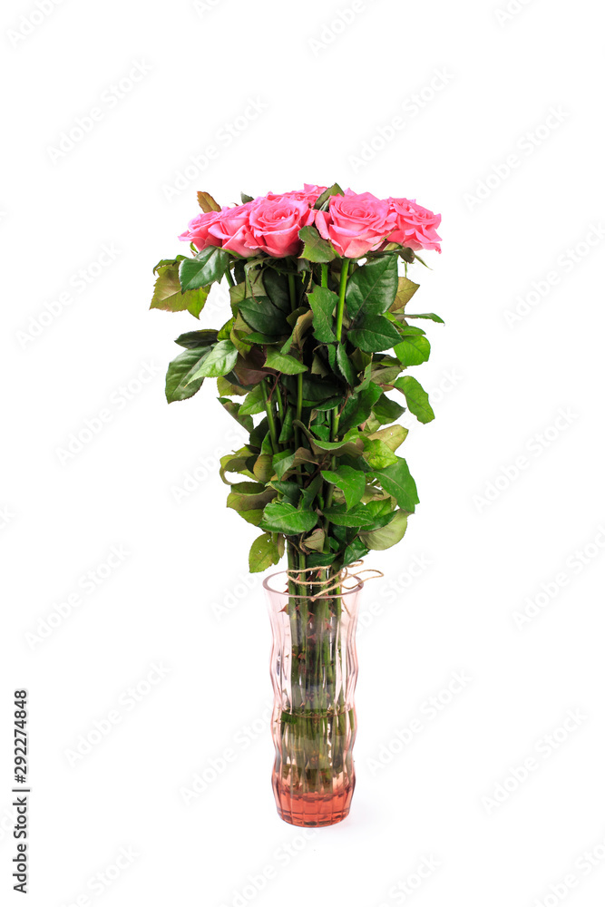 Obraz premium Beautiful rose flowers bunch isolated on white background
