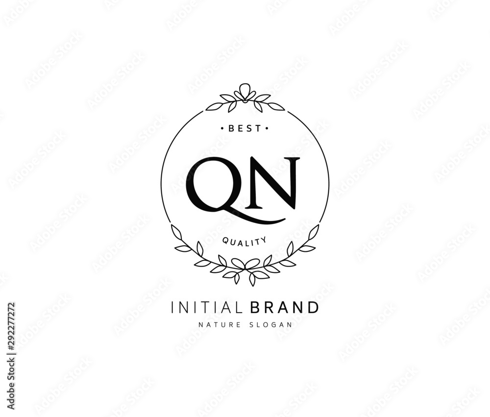 Q N QN Beauty vector initial logo, handwriting logo of initial signature, wedding, fashion, jewerly, boutique, floral and botanical with creative template for any company or business. Q N QN Beauty vector initial logo, handwriting logo of initial signature, wedding, fashion, jewerly, boutique, floral and botanical with creative template for any company or business.