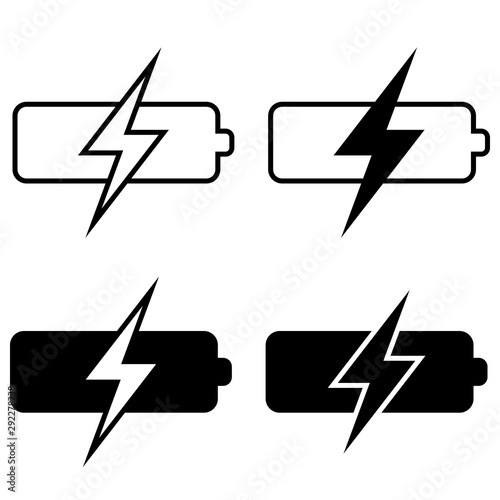 set battery charging icons,...