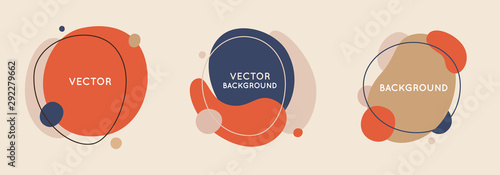 Vector set of abstract creative backgrounds in minimal trendy style with copy space for text