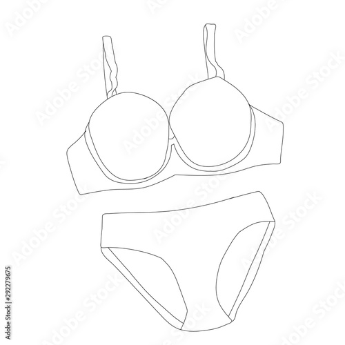 sketch, lingerie, underpants and bra