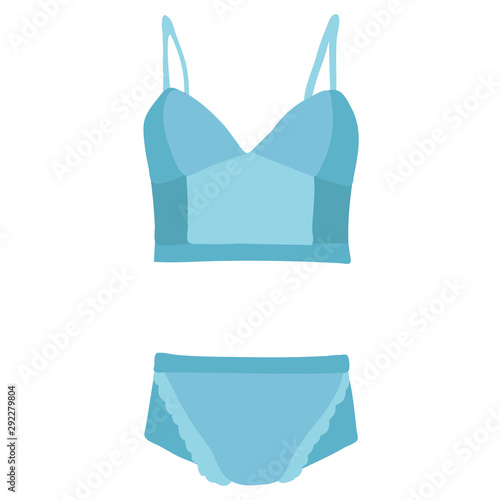 vector, isolated, lingerie, panties and bra on a white background