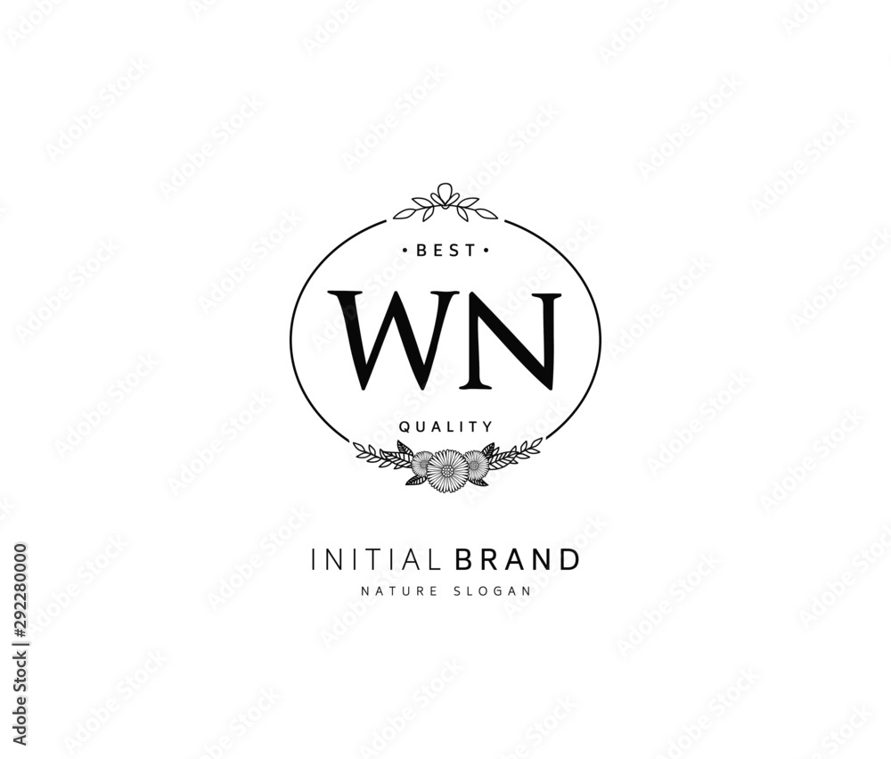 W N WN Beauty vector initial logo, handwriting logo of initial signature, wedding, fashion, jewerly, boutique, floral and botanical with creative template for any company or business. W N WN Beauty vector initial logo, handwriting logo of initial signature, wedding, fashion, jewerly, boutique, floral and botanical with creative template for any company or business.