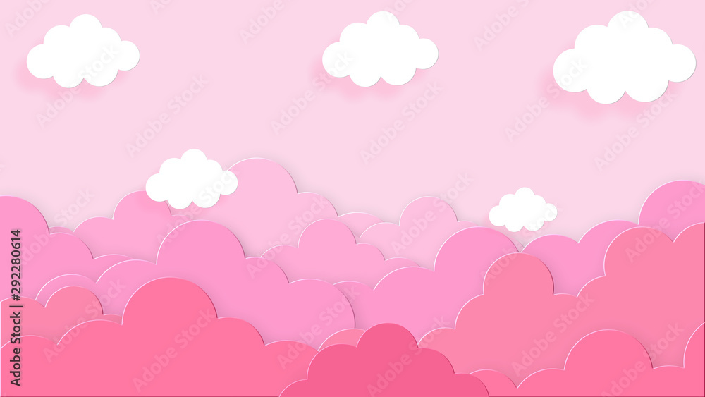 Abstract kawaii Cloudy Colorful Sky background. Soft gradient pastel Comic graphic. Concept for children and kindergartens or presentation