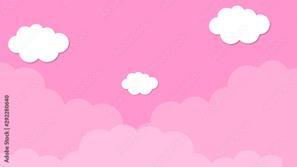 Abstract kawaii Cloudy Colorful Sky background. Soft gradient pastel Comic graphic. Concept for children and kindergartens or presentation