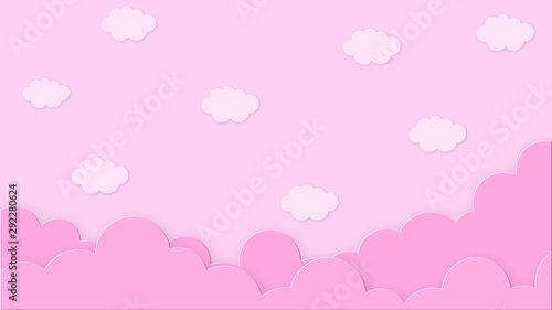 Abstract kawaii Cloudy Colorful Sky background. Soft gradient pastel Comic graphic. Concept for children and kindergartens or presentation