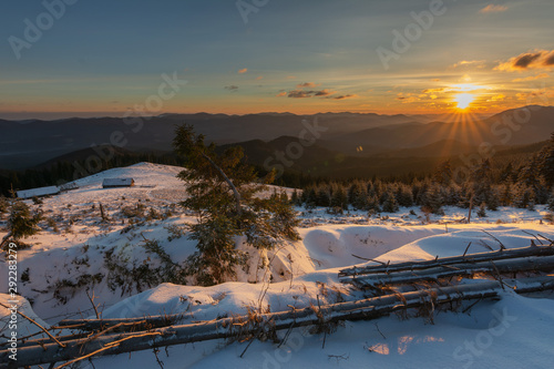 Winter landscapes of the Ukrainian Carpathian Mountains