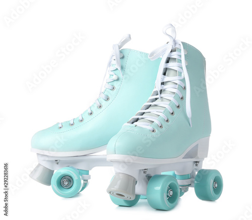 Vintage roller skates on wh...